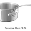 Set de 3 casseroles Mauviel M'Cook tout inox avec poignée fixe compatible induction