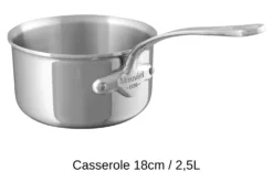 Set de 3 casseroles Mauviel M'Cook tout inox avec poignée fixe compatible induction
