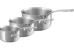 Set de 3 casseroles Mauviel M'Urban4 en fonte d'inox avec poignée fixe compatible induction