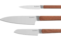 Set de 3 couteaux Berghoff Dina Ion lame inox et manche en bois de frêne