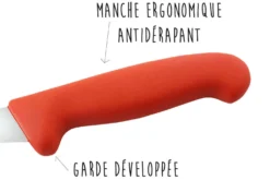 Set de 3 couteaux de boucher professionnels Giesser manche rouge