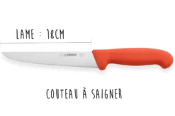 Set de 3 couteaux de boucher professionnels Giesser manche rouge