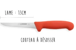 Set de 3 couteaux de boucher professionnels Giesser manche rouge