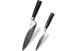 Set de 2 couteaux Kutoyama Black Pakka chef + universel