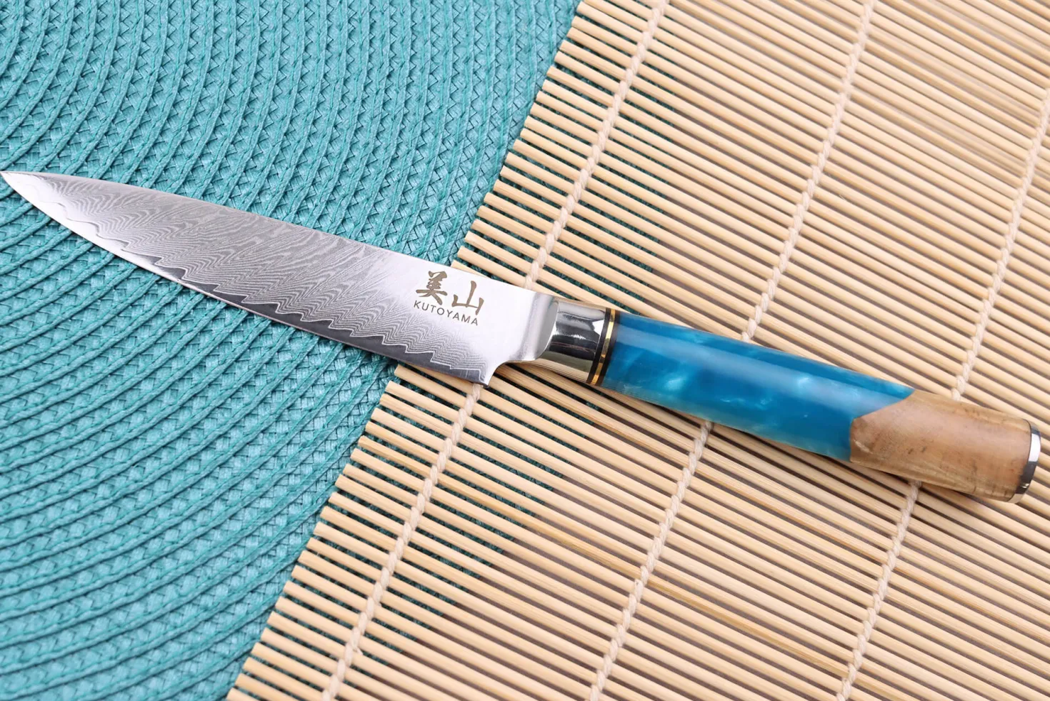 Set de 2 couteaux Kutoyama Damas Azur chef + universel
