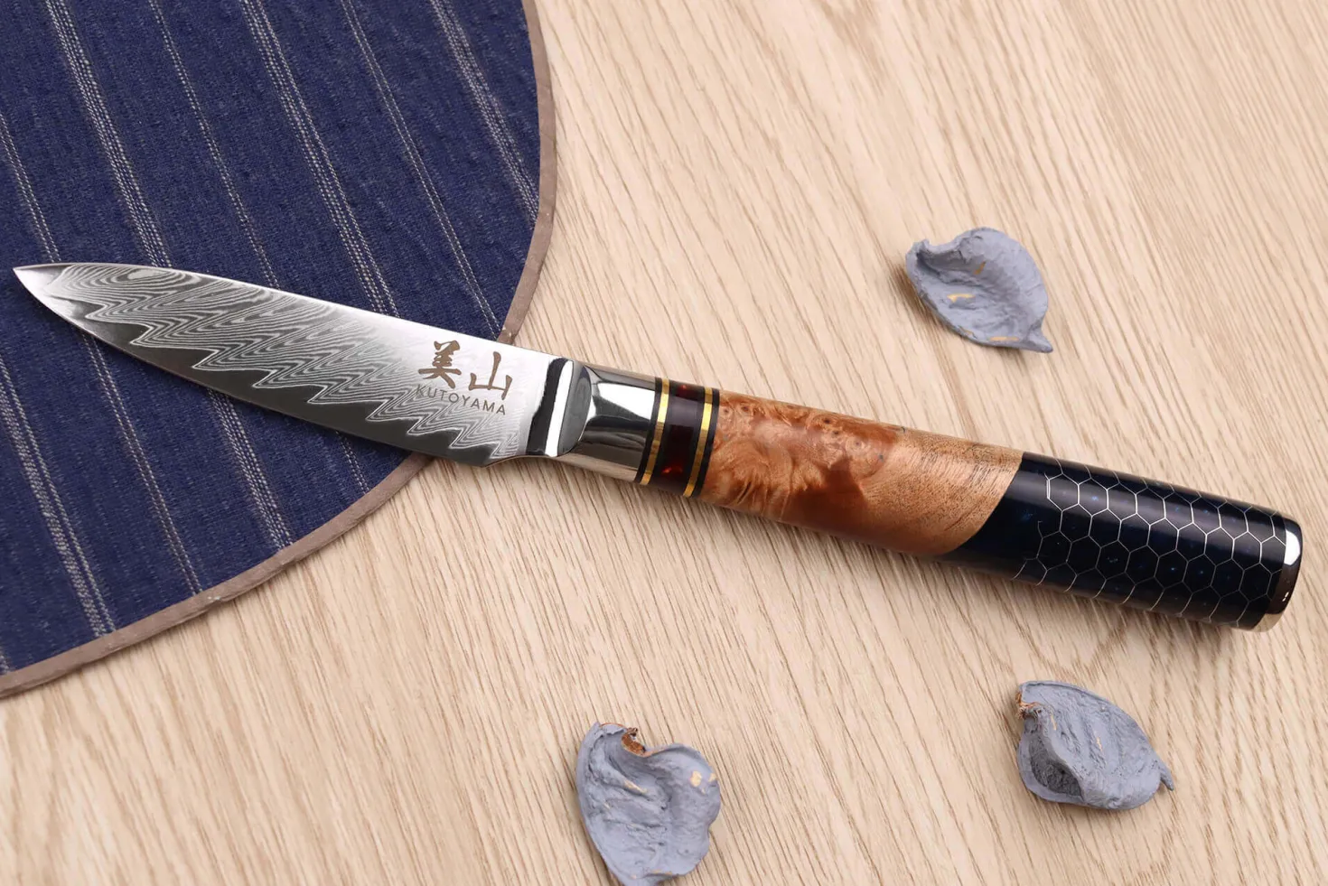 Set de 2 couteaux Kutoyama Damas nid d'abeille chef + office