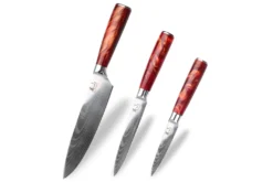 Set de 3 couteaux Kutoyama Red Flame chef + universel + office