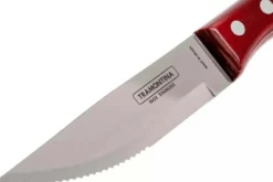 Set de 12 couteaux à steak Tramontina Jumbo lame 13cm manche rouge