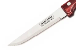 Set de 12 couteaux à steak Tramontina Gaucho lame 13cm manche rouge