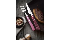 Set de 6 couteaux à steak Tramontina lame crantée 11cm manche rouge