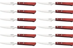 Set de 12 couteaux à steak Tramontina lame crantée 10cm manche rouge
