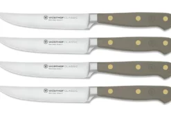 Set de 4 couteaux à steak Wusthof Classic Colour Velvet Oyster forgés lame 12cm