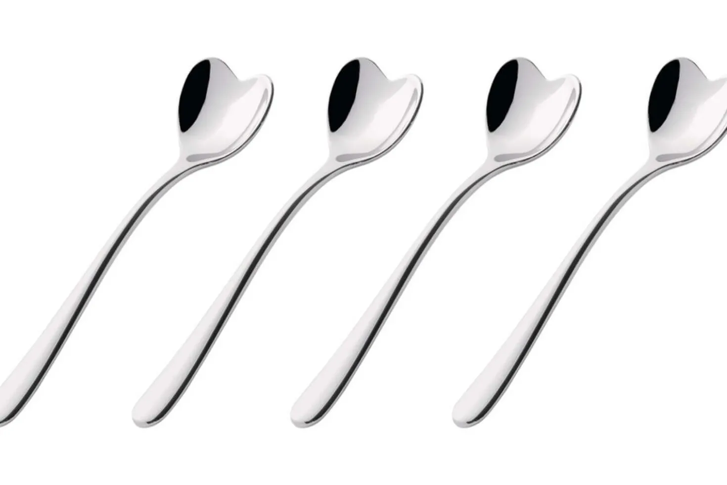 Set de 4 cuillères à café cœur Alessi 10cm acier inox 18/10 design par Miriam Mirri