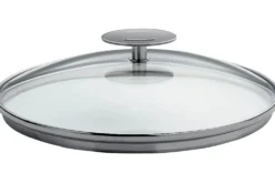 Set de cuisson Cristel Mutine amovible sauteuse 28cm + couvercle Platine + 2 anses framboise
