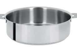 Set de cuisson Cristel Mutine amovible sauteuse 28cm + couvercle Platine + 2 anses framboise