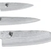 Set de découpe KAI planche à découper en chêne + 3 couteaux Shun Classic