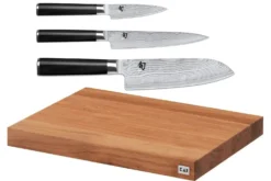Set de découpe KAI planche à découper en chêne + 3 couteaux Shun Classic