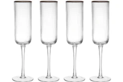 Set de 4 flûtes à champagne Mikasa Sorrento en cristal motif côtelé 200ml