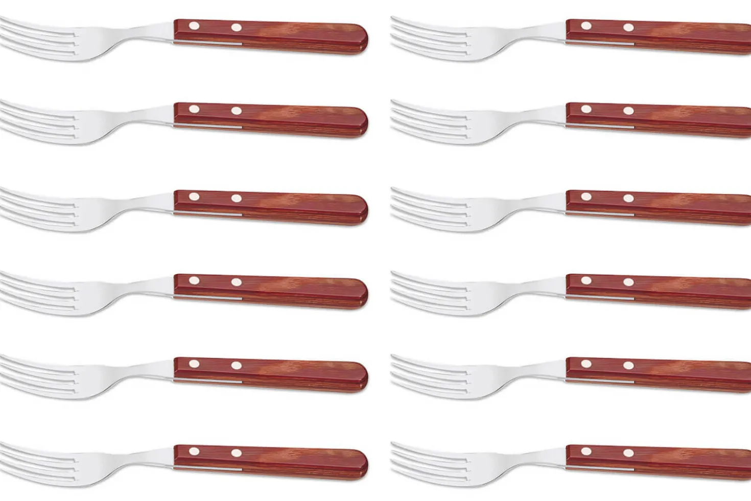 Set de 12 fourchettes Tramontina Gaucho manche rouge