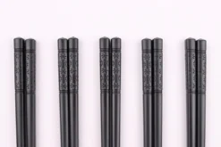 Set de 5 paires de baguettes chinoises Kutoyama en fibres de verre noires 24cm