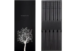 Set de 5 paires de baguettes chinoises Kutoyama en fibres de verre noires 24cm