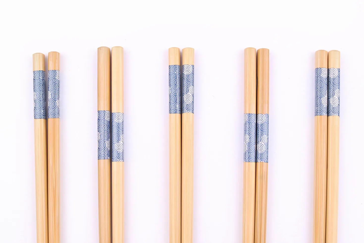 Set de 5 paires de baguettes chinoises en bambou Kutoyama - Modèle 5