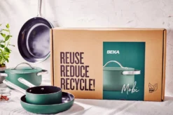 Set de 4 pièces cuisson Beka Mobi revêtement céramique 16, 20, 24 et 28cm - Coloris vert