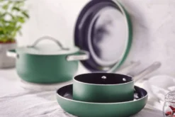 Set de 4 pièces cuisson Beka Mobi revêtement céramique 16, 20, 24 et 28cm - Coloris vert