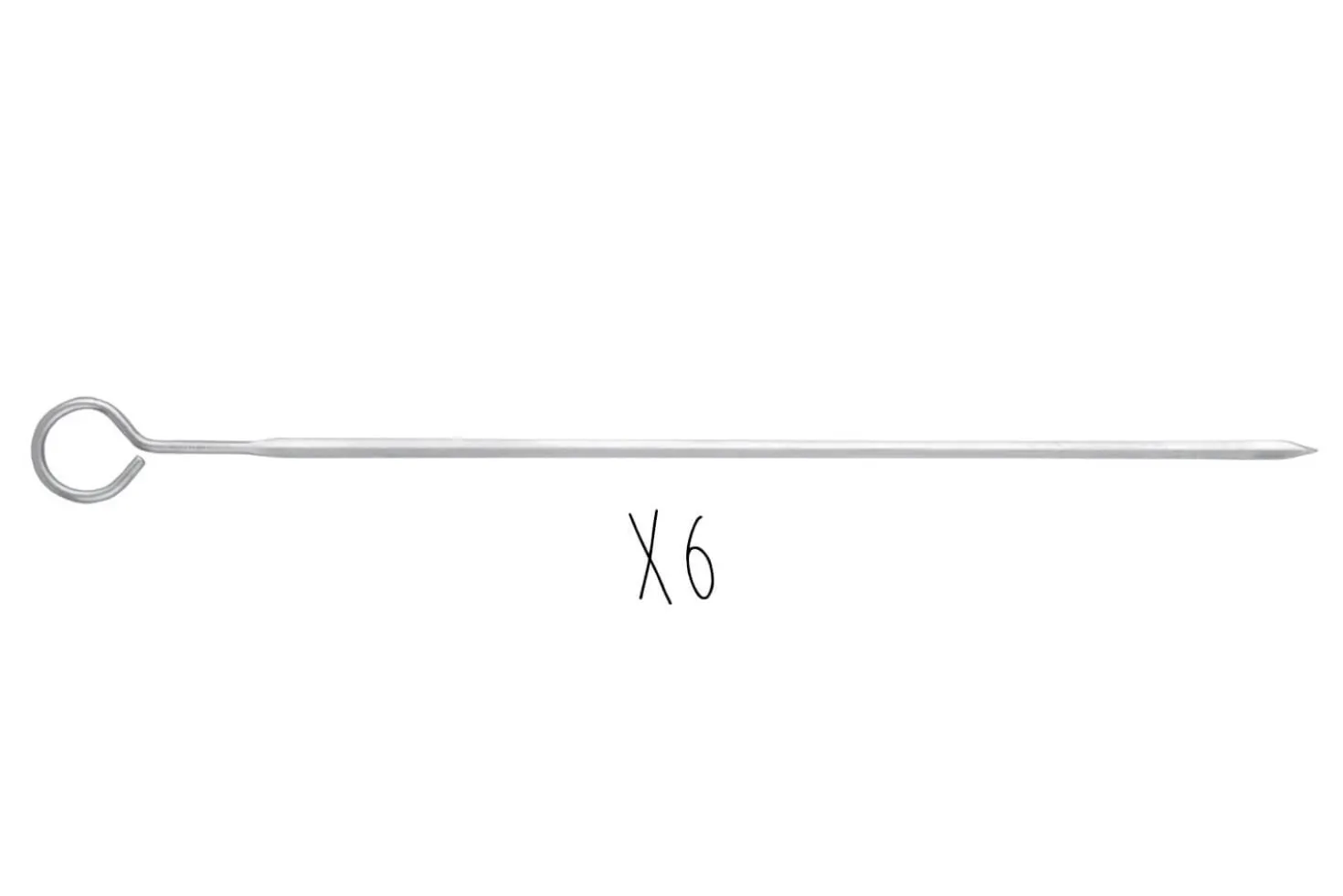 Set de 6 pics à brochettes Triangle en acier inoxydable 30cm