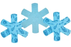 Set de 3 protections KitchenCraft pour poêles antiadhérentes en polyester bleu