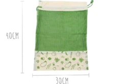 Set de 3 sacs zéro déchet Pebbly en coton biologique pour légumes, pain, vrac