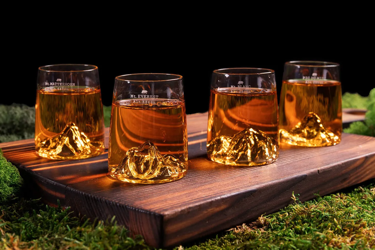 Set de 4 shooters Alaskan Maker Topographic en verre cristallin