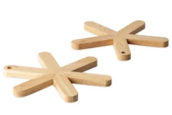 Set 2 dessous de plat en étoile Continenta 3421 en bois d'hévéa