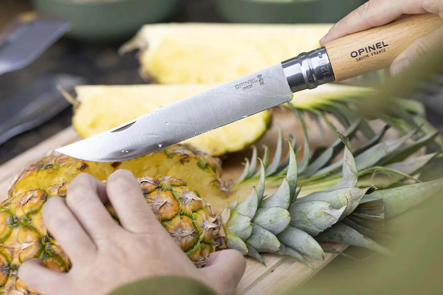 Set de 3 ustensiles à barbecue Opinel spatule à viande + couteau + pince