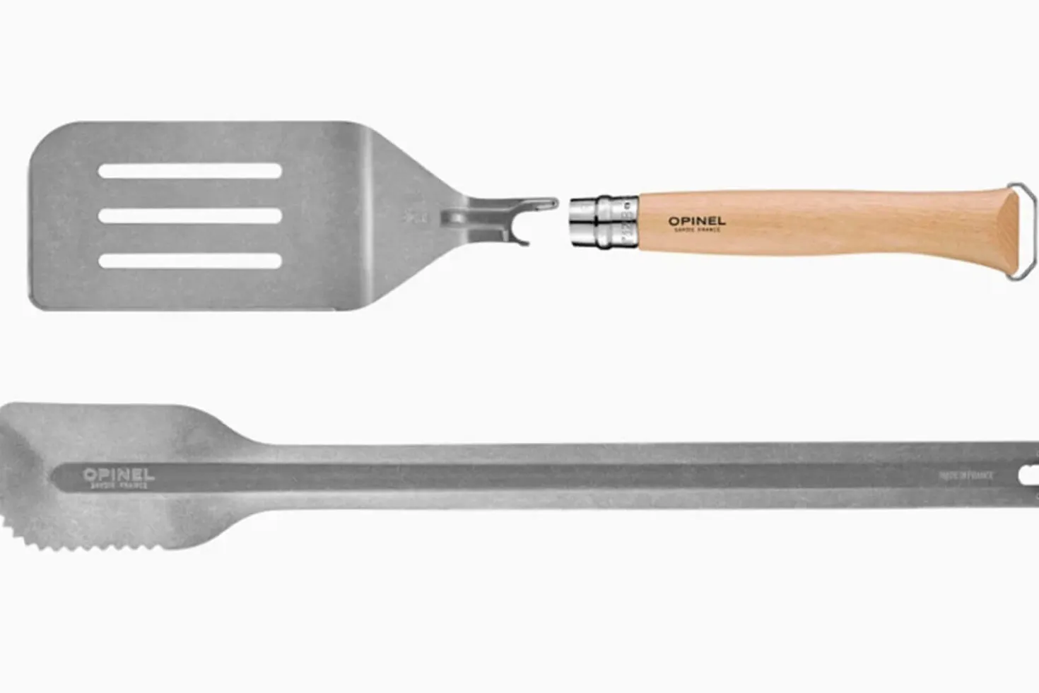 Set de 3 ustensiles à barbecue Opinel spatule à viande + couteau + pince