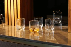 Set de 4 verres Mikasa Sorrento en cristal motif côtelé 400ml
