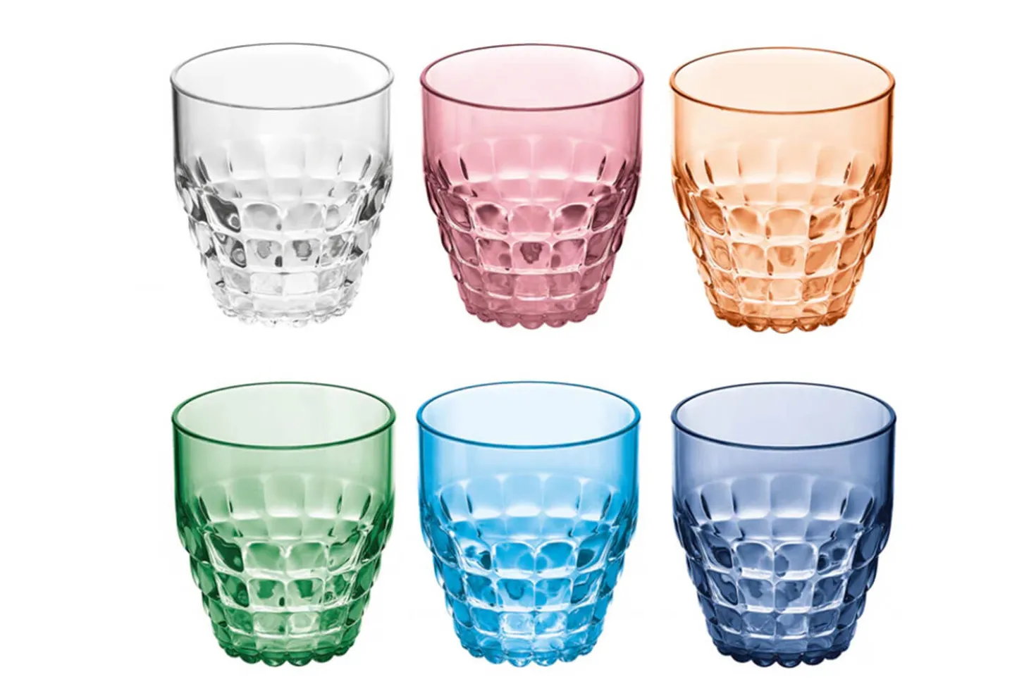 Set de 6 verres multicolore Guzzini Tiffany en acrylique 350ml