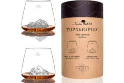 Set de 2 verres à spiritueux Alaskan Maker Topographic Everest & Mont Blanc en verre cristallin
