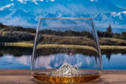 Set de 2 verres à spiritueux Alaskan Maker Topographic Mont Fuji & Denali en verre cristallin