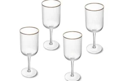 Set de 4 verres à vin rouge Mikasa Sorrento en cristal transparent motif nervuré 450ml