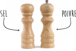 Set moulin à poivre et salière Livoo bois