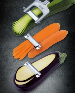 Set éplucheur à julienne Triangle 3 lames interchangeables manche en green grip