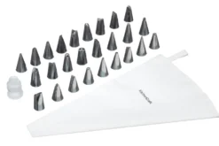 Set pâtissier Kitchencraft avec 26 douilles en acier inoxydable + poche à douille + adaptateur