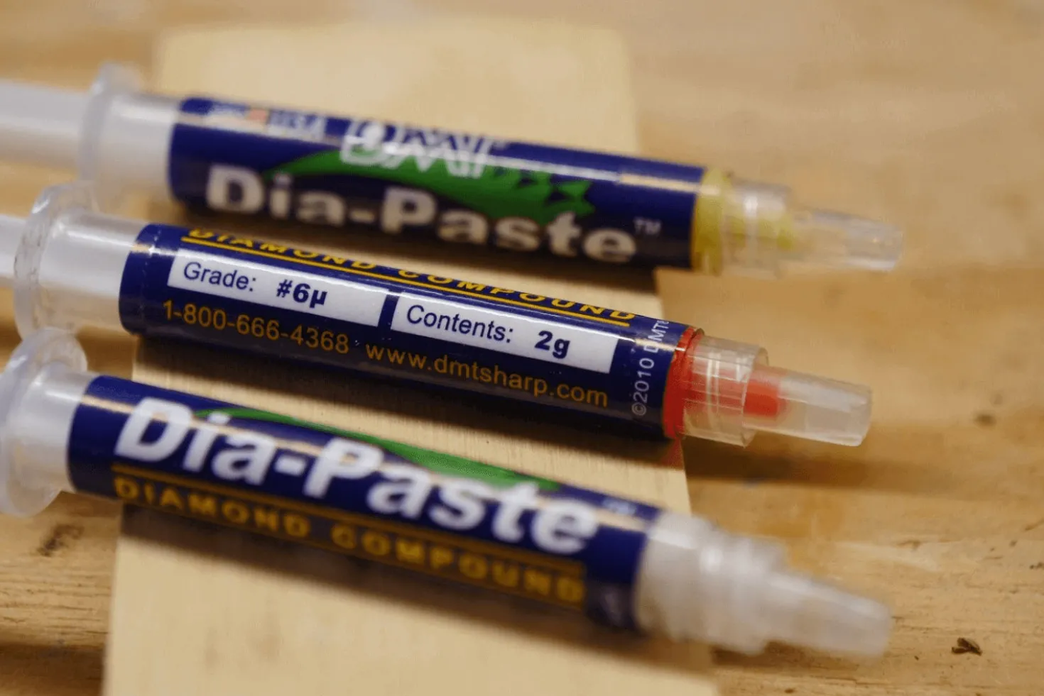 Set 3 seringues de pâte à polir diamantée DMT Dia-Paste 1, 3 et 6 microns