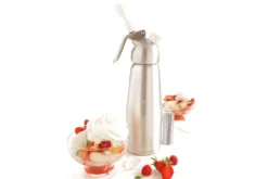 Siphon Mastrad en aluminium pour préparations chaudes et froides 0,5L + étui