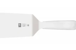 Spatule coudée rectangulaire Icel 11cm acier inox manche blanc