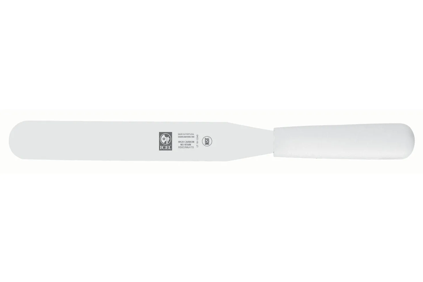 Spatule droite professionnelle Icel inox manche PP blanc