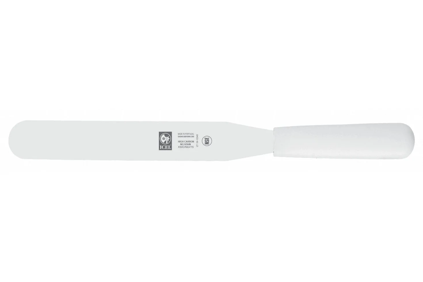 Spatule droite professionnelle Icel inox manche PP blanc