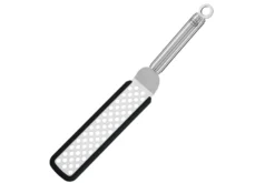 Spatule Rösle coudée perforée en silicone et acier inoxydable 32cm