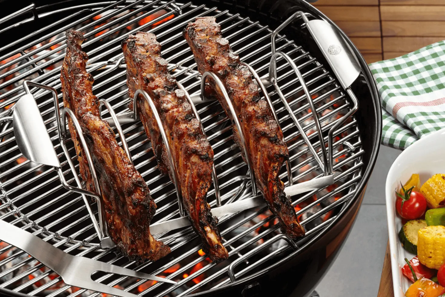 Support pour ribs Gefu en acier inox 40cm